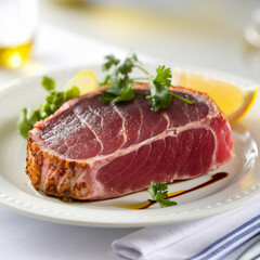 Fototapeta premium Tuna steak with herbs