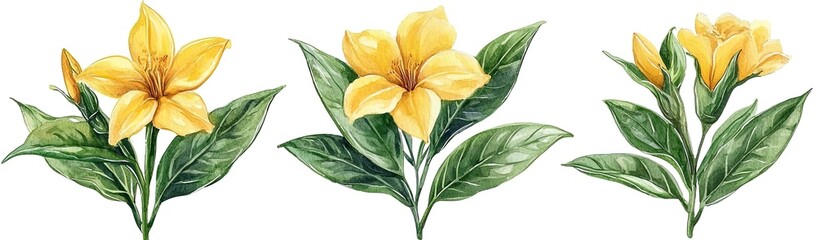 Golden Blooms: A Trio of Vibrant Yellow Flowers