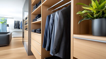 Sleek and Minimalist Wardrobe Design with Built in Drawers and Concealed Laundry Hampers for Optimized Home Storage and Organization Solutions