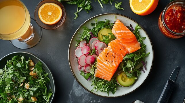 A clean restaurant menu with vibrant food photography and elegant fonts