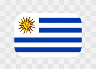 Obraz premium Uruguay flag - rounded rectangle colorful flag representing a country cultural identity and heritage. The essence of national pride and unity. Vector flag on transparent background.