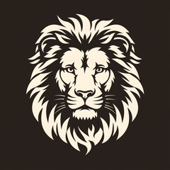 Obraz premium Minimalist roaring lion face icon logo vector illustration, created with bold strokes and a clean, modern style. Perfect for branding, mascots, heraldic symbols, and powerful corporate identity.