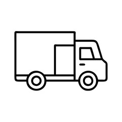 Fototapeta premium delivery truck icon, delivery truck line art - simple line art of delivery truck, perfect for delivery truck logos and icons and themed design 