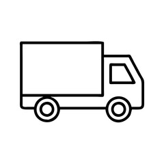 delivery truck icon, delivery truck line art - simple line art of delivery truck, perfect for delivery truck logos and icons and themed design 
