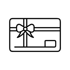 gift card icon, gift card line art - simple line art of gift card, perfect for gift card logos and icons and themed design 
