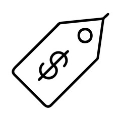 price tag icon, price tag line art - simple line art of price tag, perfect for price tag logos and icons and themed design 
