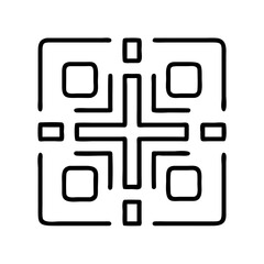 Obraz premium qr code icon, qr code line art - simple line art of qr code, perfect for qr code logos and icons and themed design 