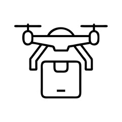 shopping delivery drone icon, shopping delivery drone line art - simple line art of shopping delivery drone, perfect for shopping delivery drone logos and icons and themed design 