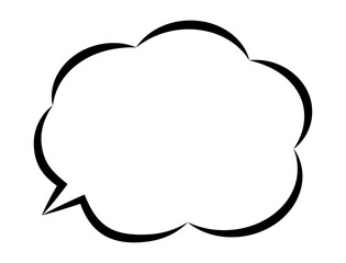 吹き出し 白 シンプル 黒縁 ベクター