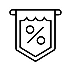 store discount banner icon, store discount banner line art - simple line art of store discount banner, perfect for store discount banner logos and icons and themed design 