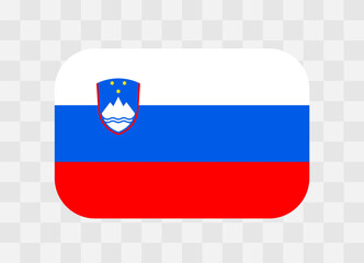 Slovenia flag - rounded rectangle colorful flag representing a country cultural identity and heritage. The essence of national pride and unity. Vector flag on transparent background.