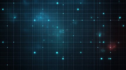 Obraz premium A futuristic grid pattern, with glowing points of light connected by fine lines on a dark blue gradient, evoking a sense of technology and data.