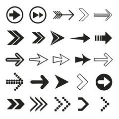Black arrow vector icon pack