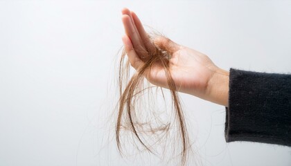 Naklejka premium A symbolic image of hair loss as it occurs