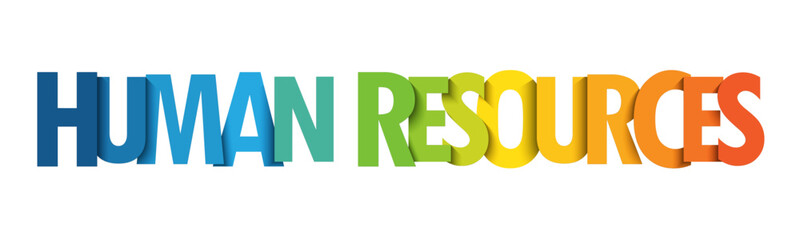 HUMAN RESOURCES colorful vector typography banner