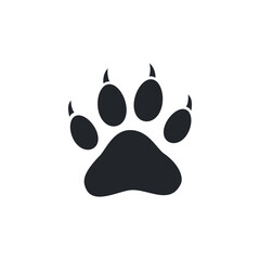 Black Silhouette of Animal Paw Print Icon