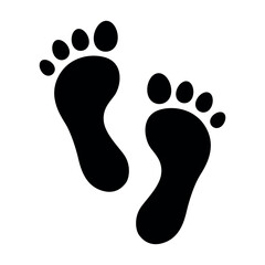 Black Silhouette of Human Footprint Icon