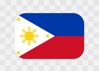 Obraz premium Philippines flag - rounded rectangle colorful flag representing a country cultural identity and heritage. The essence of national pride and unity. Vector flag on transparent background.