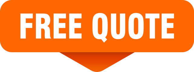 free quote sticker. free quote sign on transparent background
