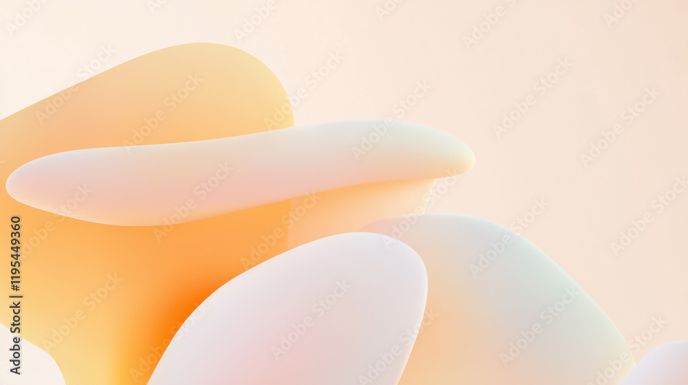 Poster soft, abstract shapes in pastel colors create serene and modern background