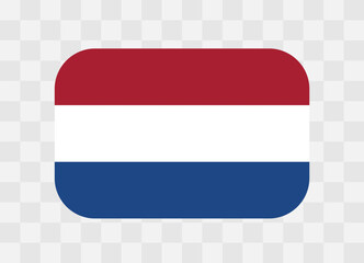 Netherlands flag - rounded rectangle colorful flag representing a country cultural identity and heritage. The essence of national pride and unity. Vector flag on transparent background.