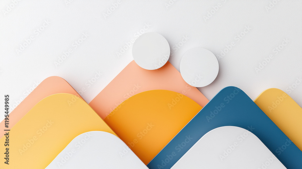 Aufkleber colorful abstract shapes create modern design with soft curves and circles