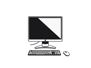 Fototapeta premium computer monitor with mouse and keyboard