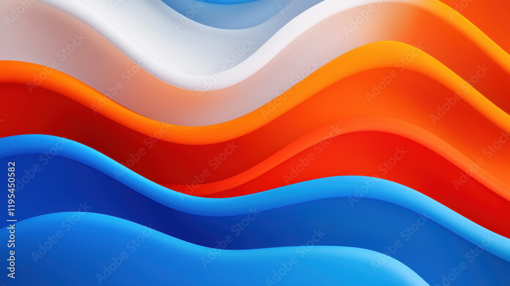 Aufkleber Smooth waves in vibrant colors create dynamic abstract background