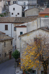 View of the small village of Guardiaregia in the province of Campobasso in Molise