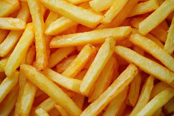 Crispy Golden French Fries Close Up View