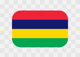 Mauritius flag - rounded rectangle colorful flag representing a country cultural identity and heritage. The essence of national pride and unity. Vector flag on transparent background.