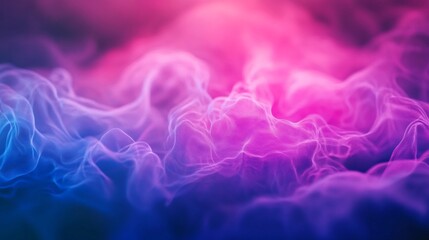 Fototapeta premium Abstract swirling pink blue smoke glows softly. AI Generated