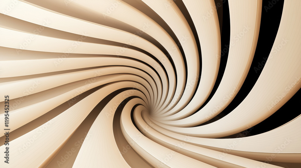 Aufkleber swirling abstract design with beige and cream tones creating depth and movement