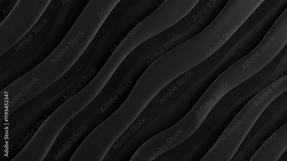 Aufkleber sleek black wavy pattern with smooth curves and textures, creating depth