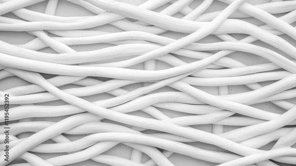 Aufkleber White abstract texture with intertwined lines creating smooth background