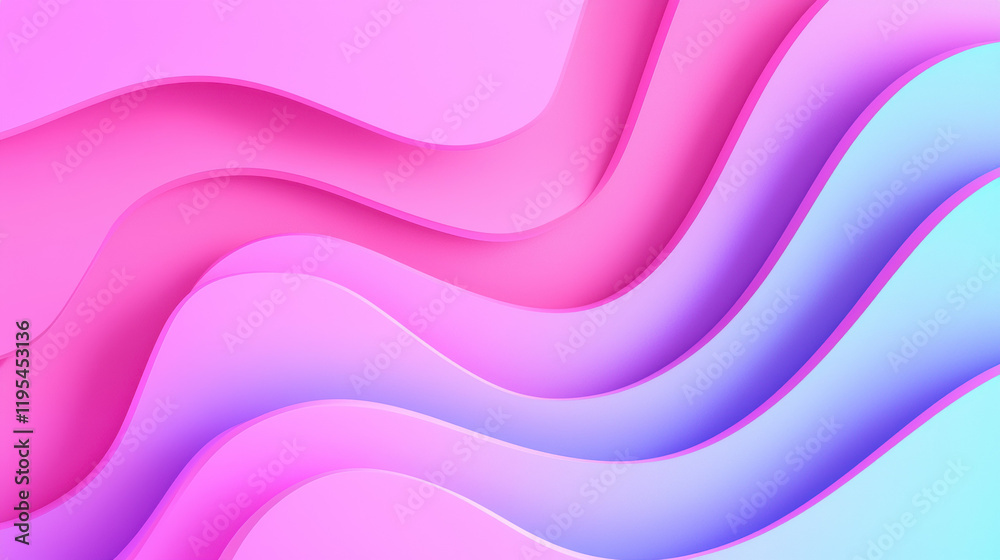 Aufkleber soft pink and blue waves create smooth, flowing abstract background. ideal for modern design project