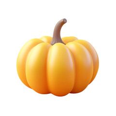 3D Render of a Single Orange Pumpkin, Vibrant Autumn Colors, Thanksgiving Symbol