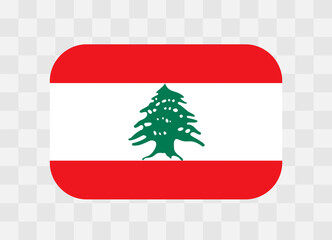 Lebanon flag - rounded rectangle colorful flag representing a country cultural identity and heritage. The essence of national pride and unity. Vector flag on transparent background.