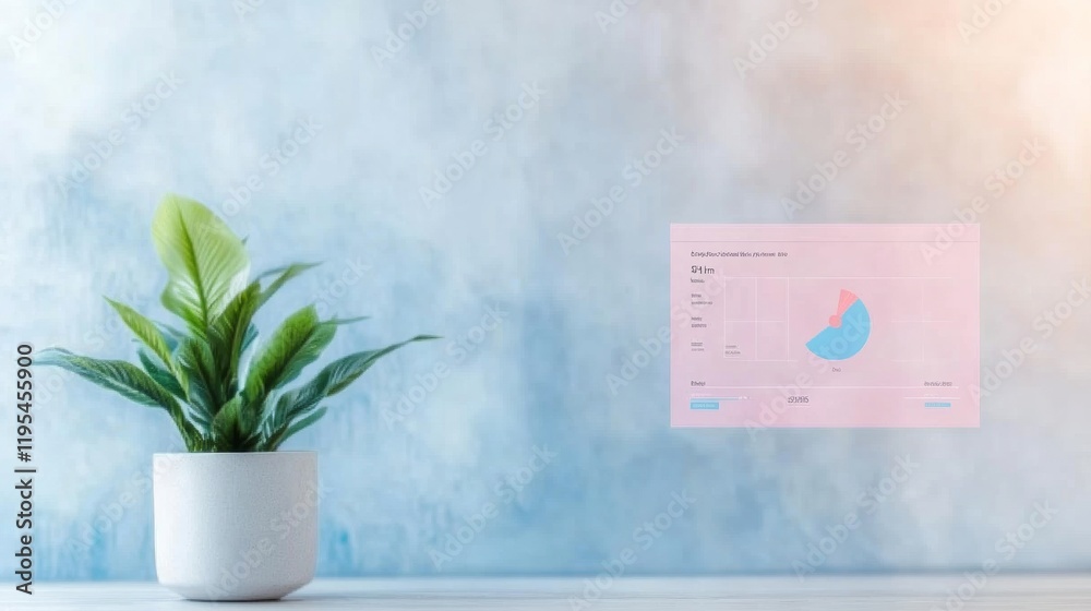 Aufkleber Modern Ethical Dashboard Sleek Digital KPI Interface with Minimalist Concrete Texture - Enhancing Corporate Accountability and Transparency for Contemporary Workspaces