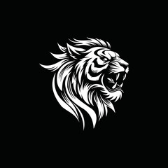 a tiger head logo that is scary, authoritative and charismatic