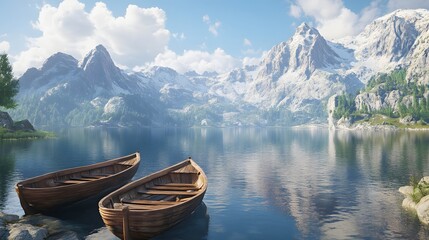 Obraz premium boat on the lake