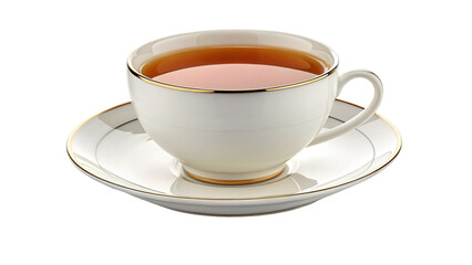 Elegant Tea Cup with Hot Tea: Classic Drink for Relaxation, Morning Rituals, and Wellness isolated on transparent background 