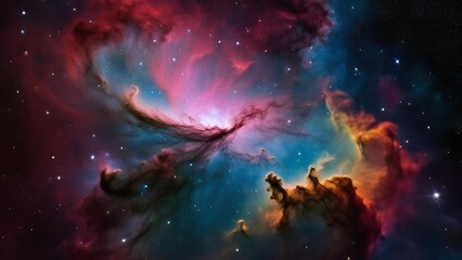  Colorful space galaxy cloud nebula. Stary night cosmos. Universe science astronomy. Supernova background wallpaper