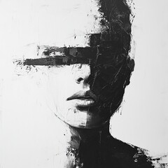 Abstract emotion representation artistic studio digital artwork minimalist environment close-up view conceptual art