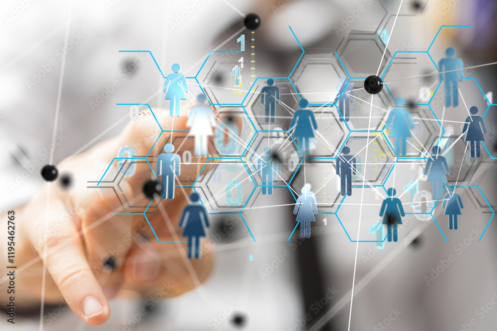 Poster communication network digital group connect