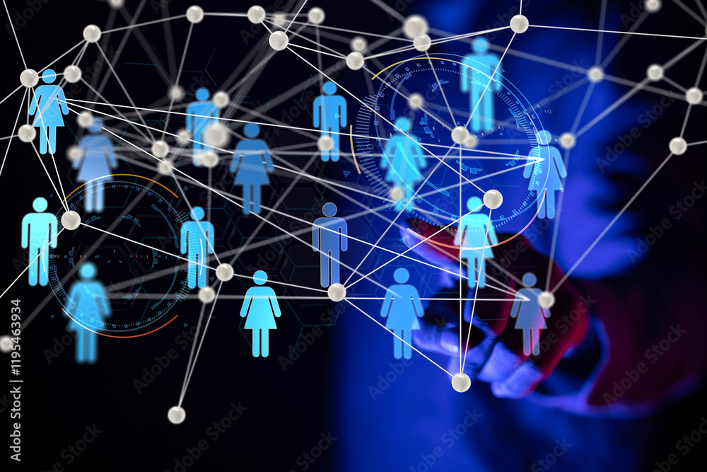 Poster Abstract technology group and data 3d