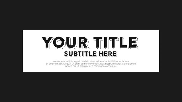 Black & White Kinetic Typography Modern Title Intro