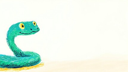Fototapeta premium Friendly Green Snake Illustration
