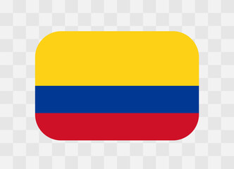Colombia flag - rounded rectangle colorful flag representing a country cultural identity and heritage. The essence of national pride and unity. Vector flag on transparent background.