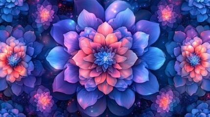 Fototapeta premium A seamless pattern of purple and blue flowers, perfect for artistic or decorative purposes.